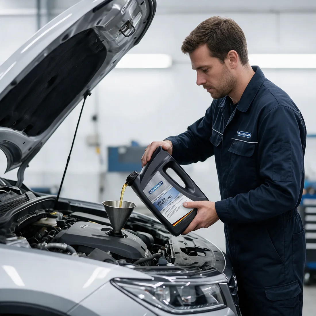 Filling oil into a crossover engine